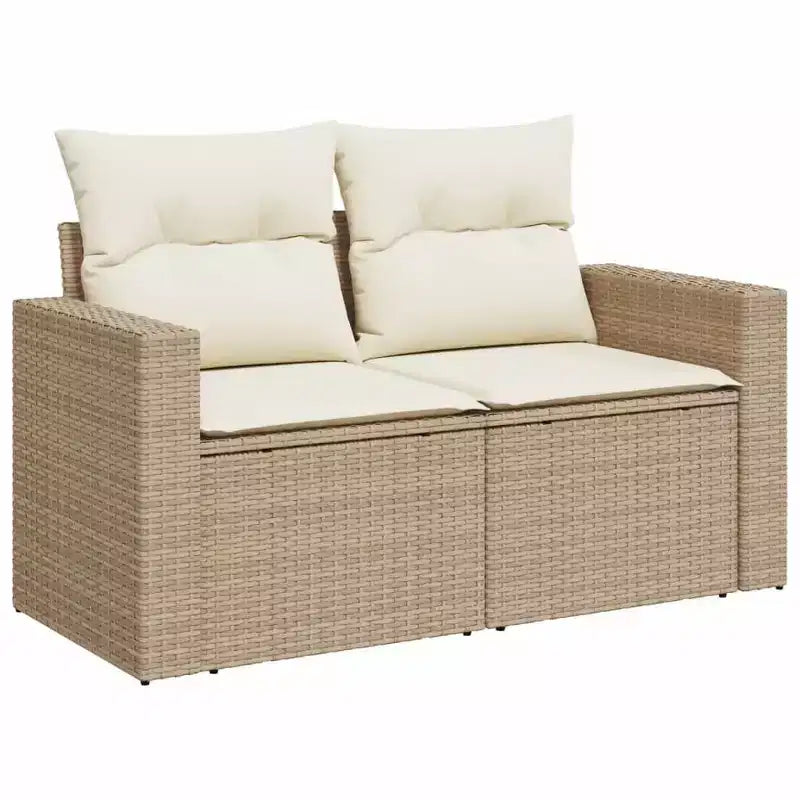 vidaXL Salon de jardin avec coussins 10 pièces en résine tressée