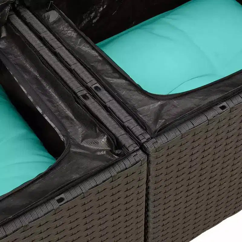 vidaXL Salon de jardin avec coussins, canapé d'angle, 6 pièces, résine tressée