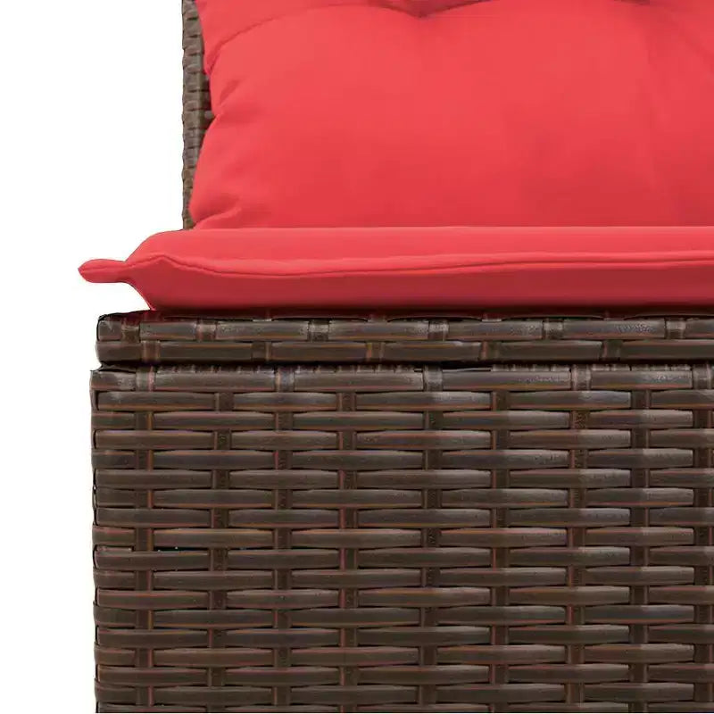 vidaXL Salon de jardin 8 pcs avec coussins résine tressée - Marron Sans rangement