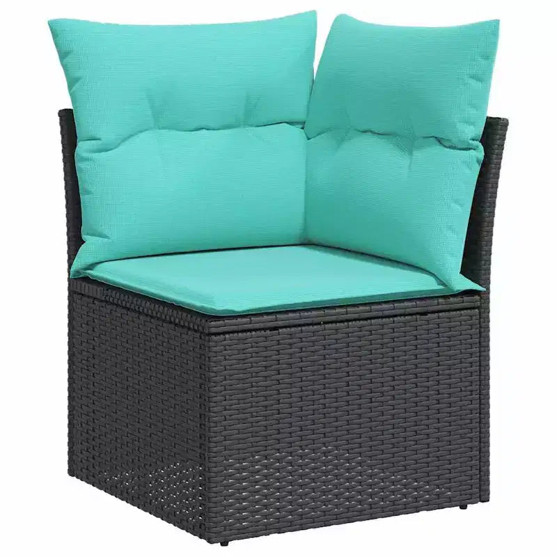 vidaXL Salon de jardin 8 pcs avec coussins résine tressée - Marron Sans rangement