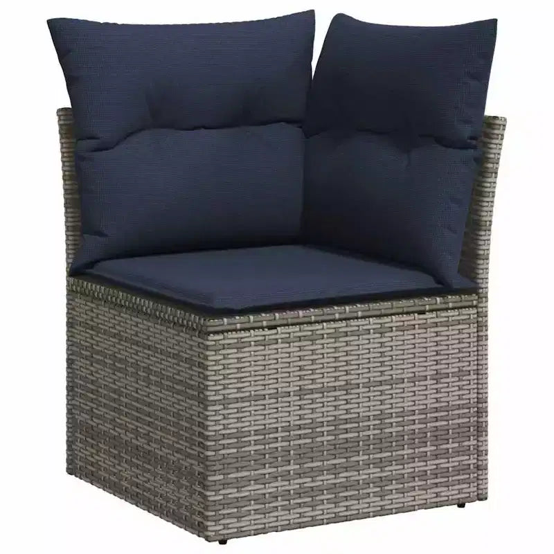 vidaXL Salon de jardin 12 pièces avec coussins en résine tressée gris