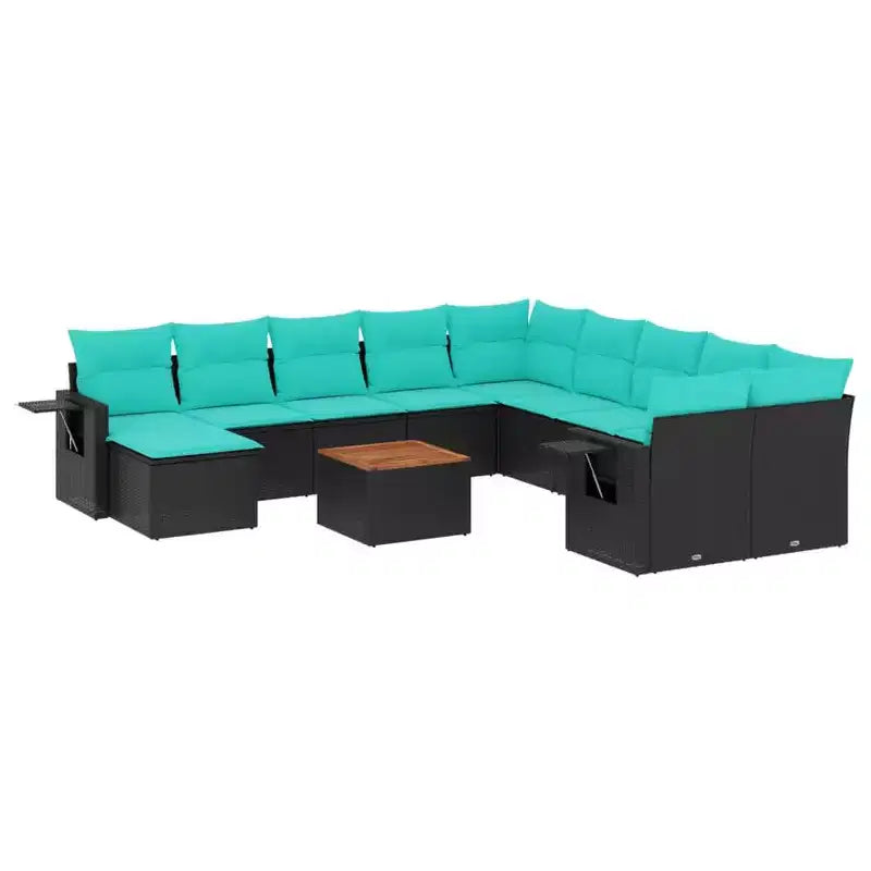 vidaXL Salon de jardin 12 pièces avec coussins en résine tressée gris