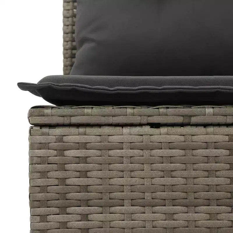 vidaXL Salon de jardin 8 pièces en résine tressée avec coussins, modulable et table réglable