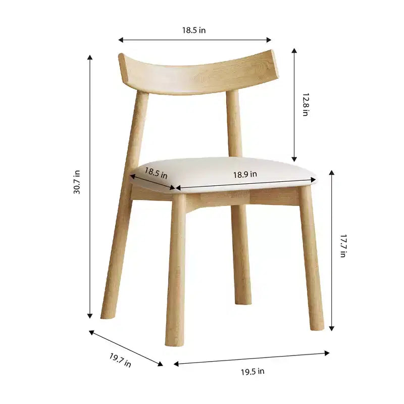 Ensemble de salle à manger 3 pièces GDFStudio Haven Farmhouse en bois et simili cuir