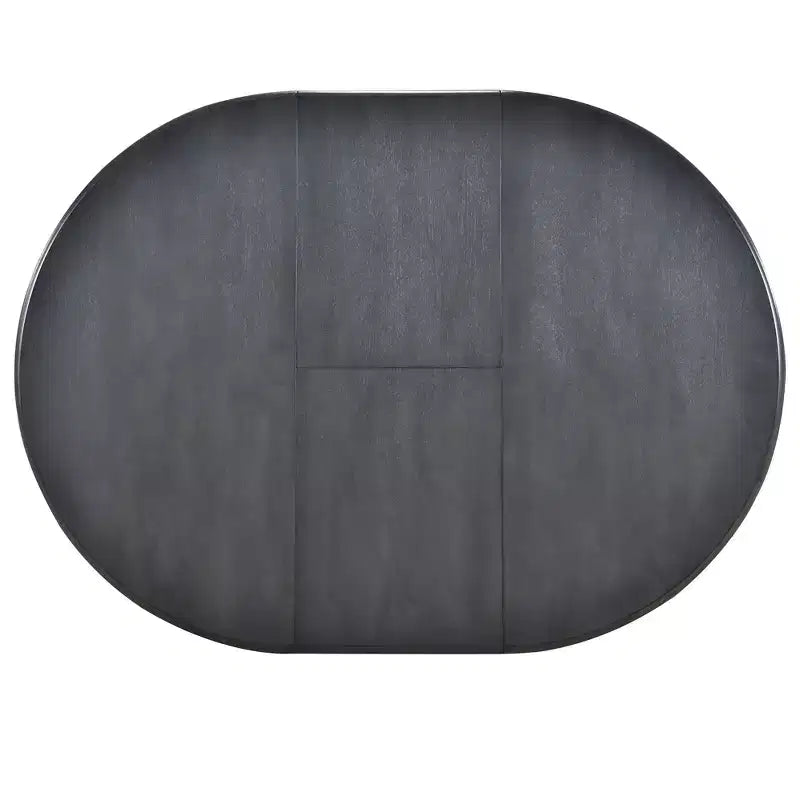 Ensemble table à manger ronde extensible, 5 pièces, table à manger en bois avec 4 chaises, ensemble de salle à manger pour 4 personnes