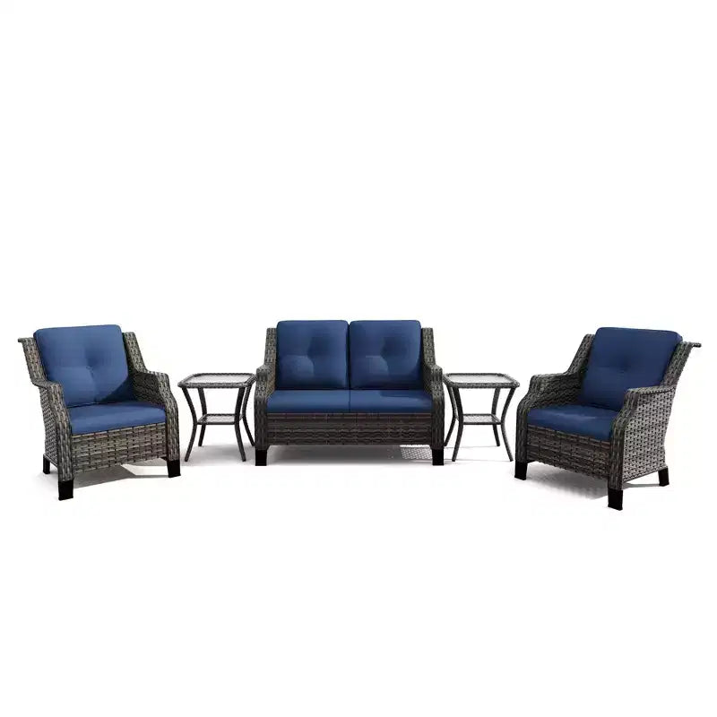 UPTIOT Ensemble d'extérieur 5 pièces avec causeuse, fauteuils et tables d'appoint