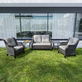 UPTIOT 5-Piece Outdoor Set with Loveseat, Armchairs & Side Tables