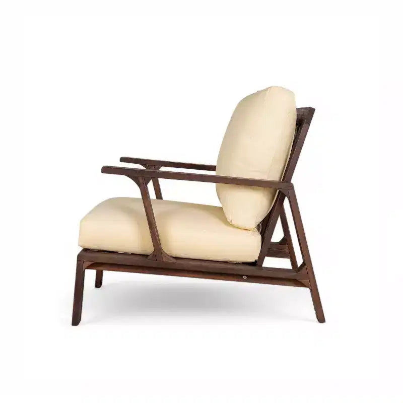 Ensemble de canapés de patio Bestier en bois d'acacia pour 4 personnes avec coussins et table basse, mobilier de patio moderne