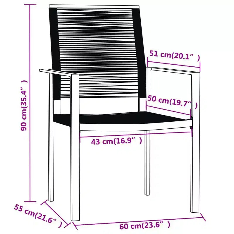 Ensemble de salle à manger de patio tendance vidaXL avec chaises