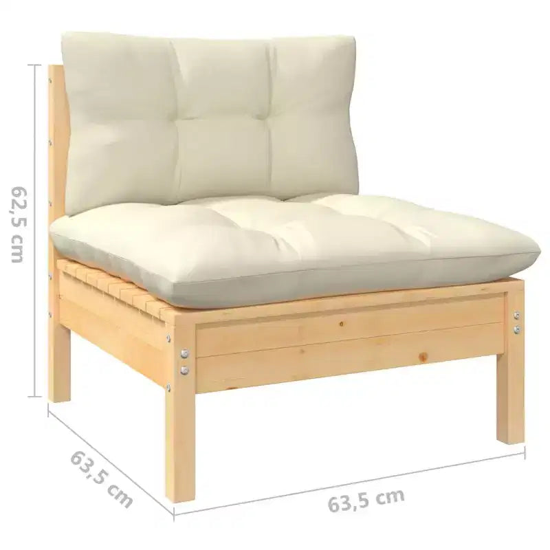Ensemble de salon de jardin vidaXL - Pin massif avec coussins de différentes couleurs