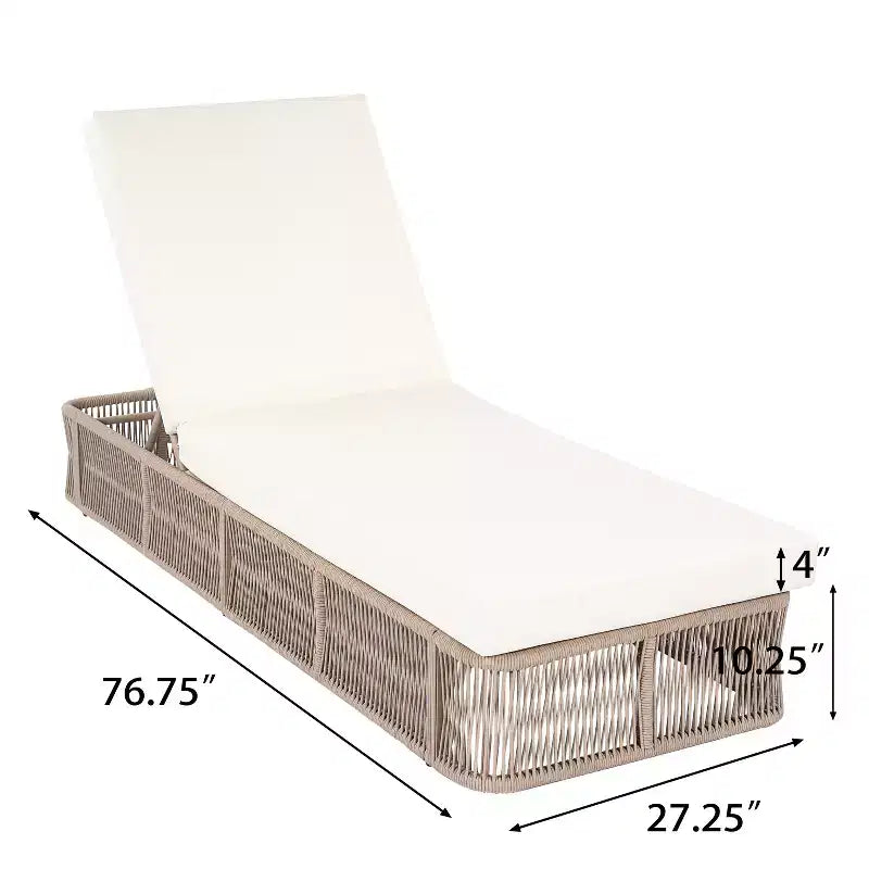 Christopher Knight Home Bhavya Salon de jardin moderne avec chaises longues en fer et corde