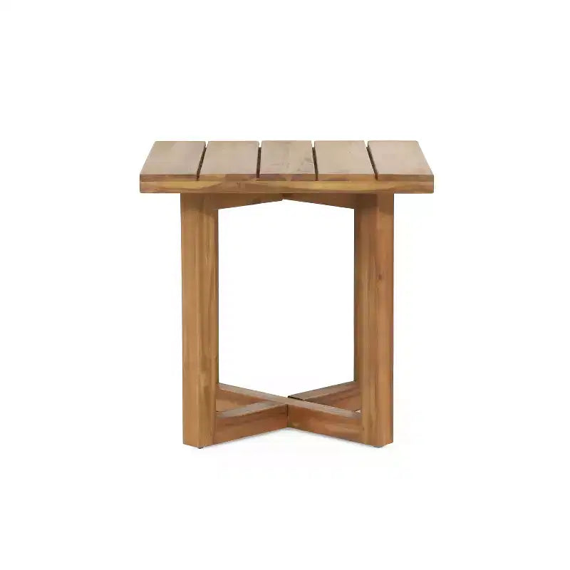 Christopher Knight Home Noelia Ensemble de deux meubles de patio surdimensionnés en bois d'acacia avec coussin et table à lattes