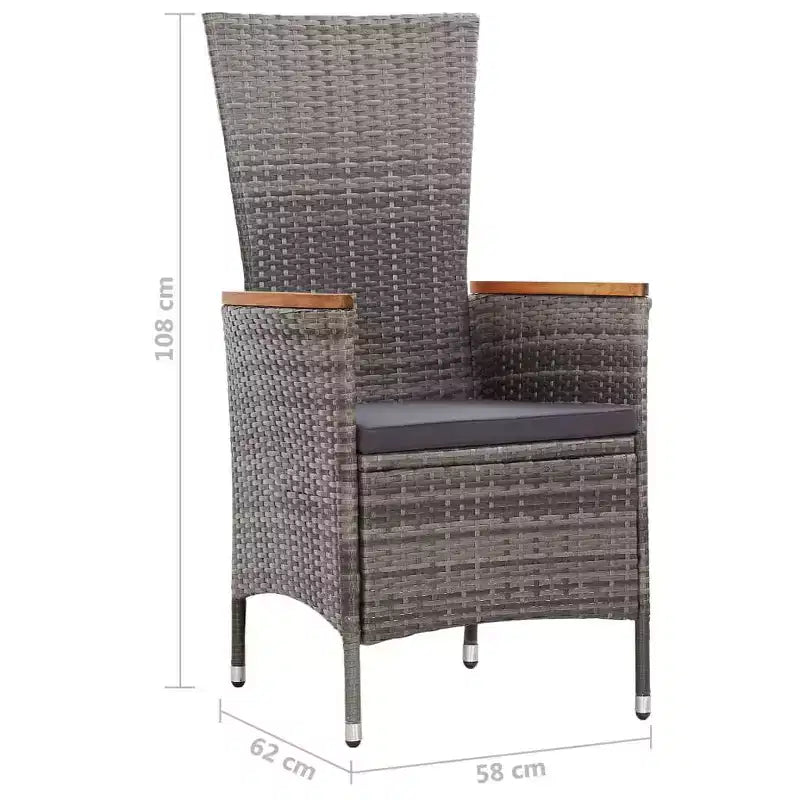 vidaXL Salon de Jardin Ensemble Table et Chaises Mobilier de Jardin en Résine Tressée