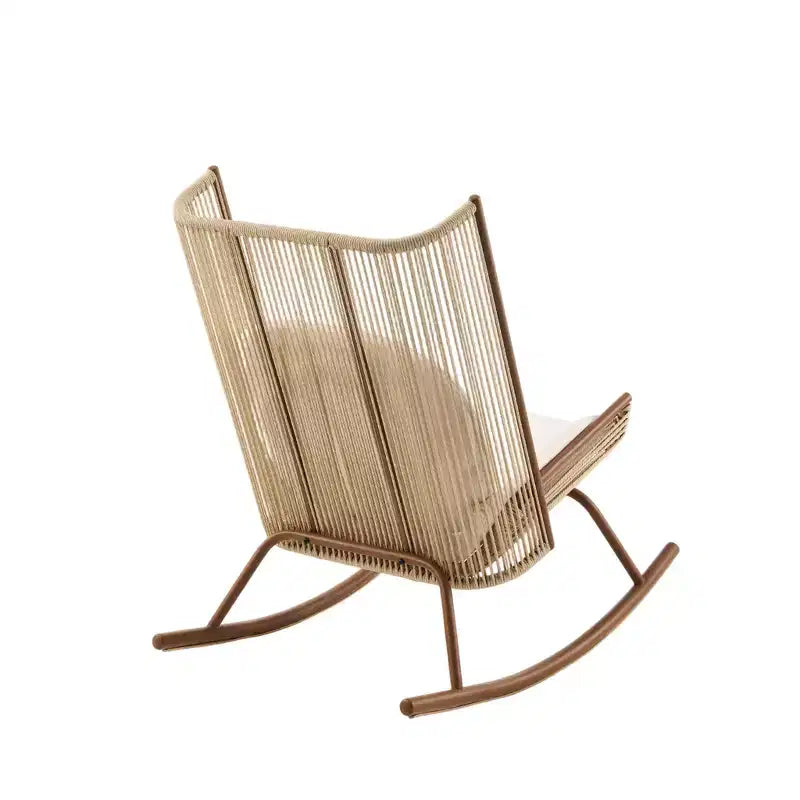 Ensemble de salle à manger d'extérieur 2 pièces Varun Farmhouse de Christopher Knight Home avec table en bois d'acacia et chaise à bascule en fer