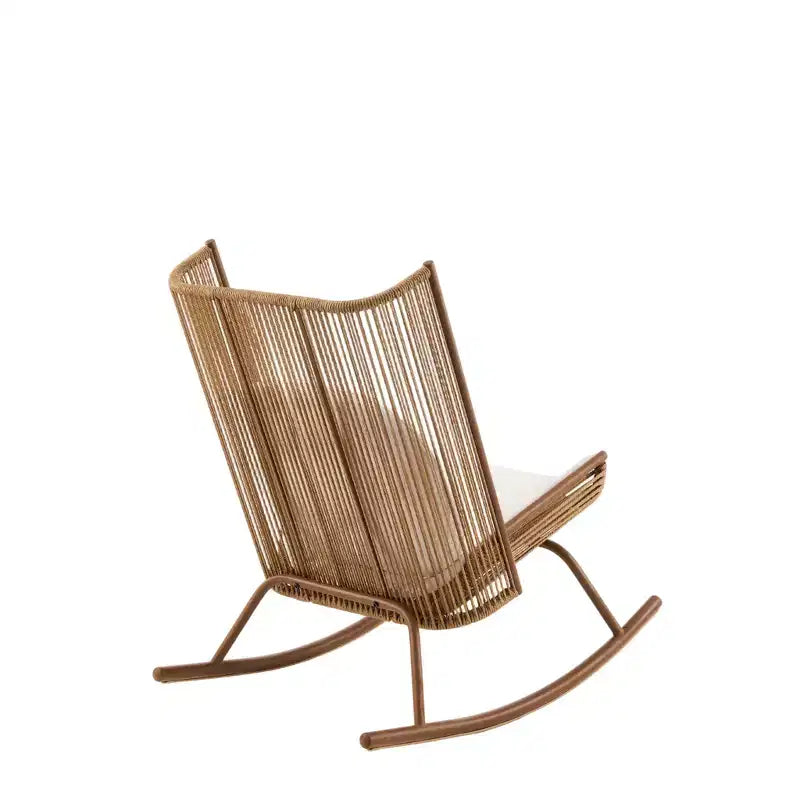 Ensemble de salle à manger d'extérieur 2 pièces Varun Farmhouse de Christopher Knight Home avec table en bois d'acacia et chaise à bascule en fer