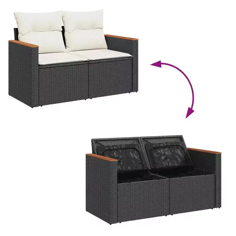 vidaXL Salon de jardin avec coussins, disponible en plusieurs coloris