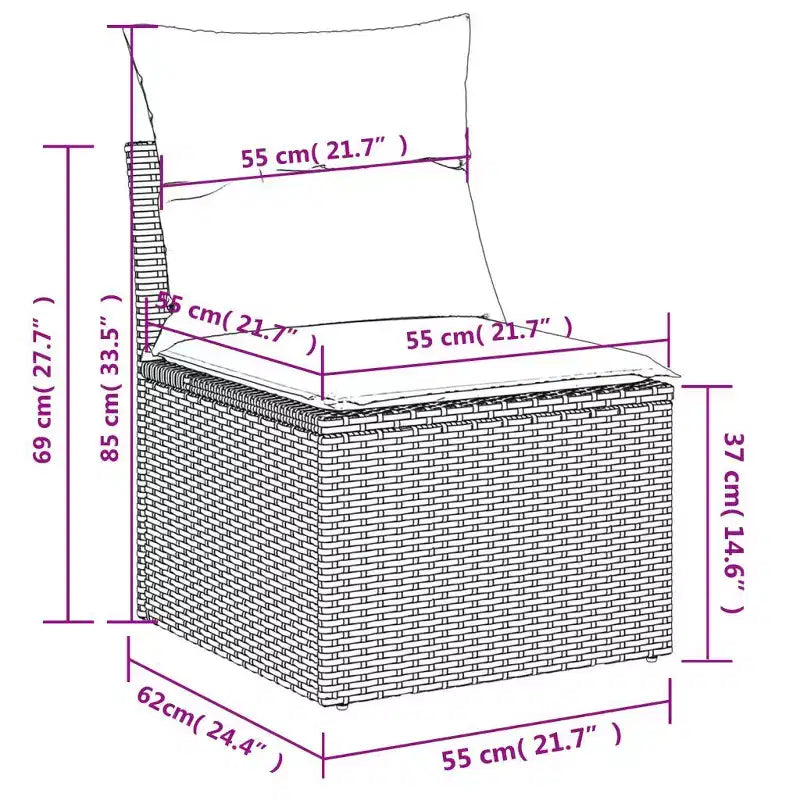 vidaXL Salon de jardin avec coussins, disponible en plusieurs coloris