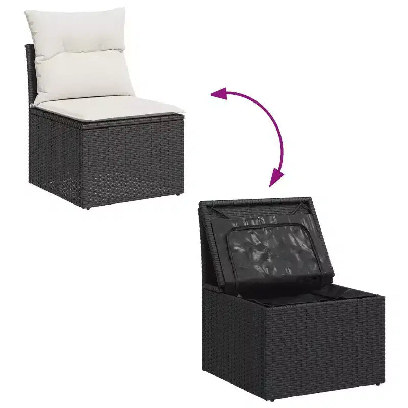vidaXL Salon de jardin avec coussins - Plusieurs coloris
