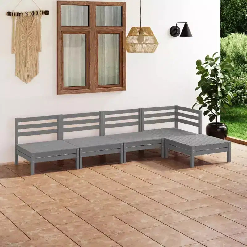 vidaXL Salon de jardin modulaire cinq pièces en pin massif naturel