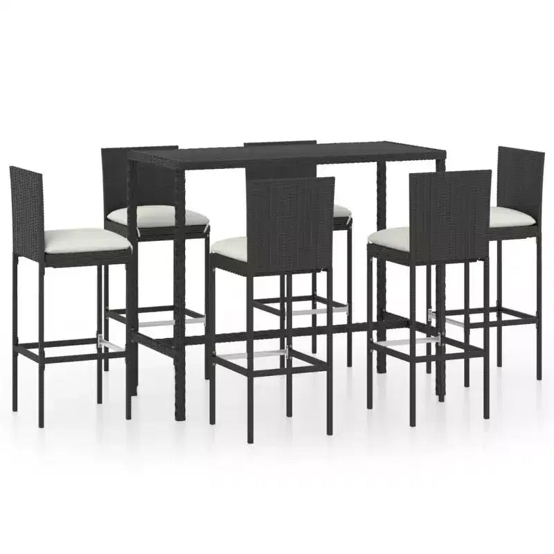 vidaXL Garden Bar Set Table: Cushions: