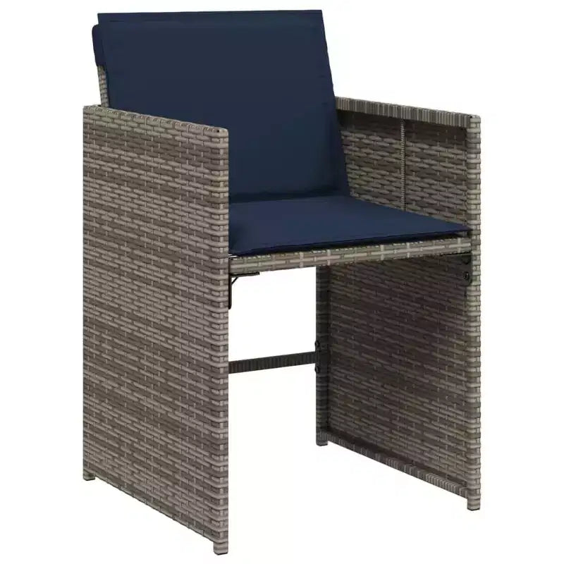 vidaXL Ensemble de salle à manger d'extérieur 4 pièces Gris, Bleu marine