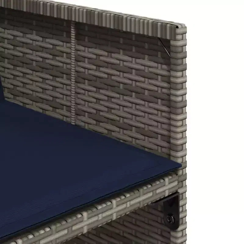 vidaXL Ensemble de salle à manger d'extérieur 4 pièces Gris, Bleu marine