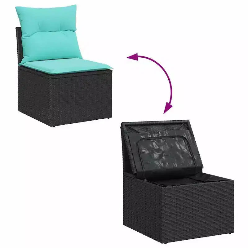 vidaXL Ensemble de canapés de jardin 5 pcs et rotin synthétique turquoise