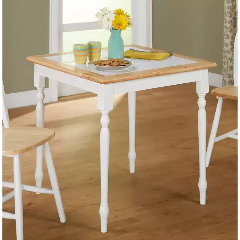 Ensemble de salle à manger 3 pièces Buylateral Chester avec plateau en carrelage blanc/naturel