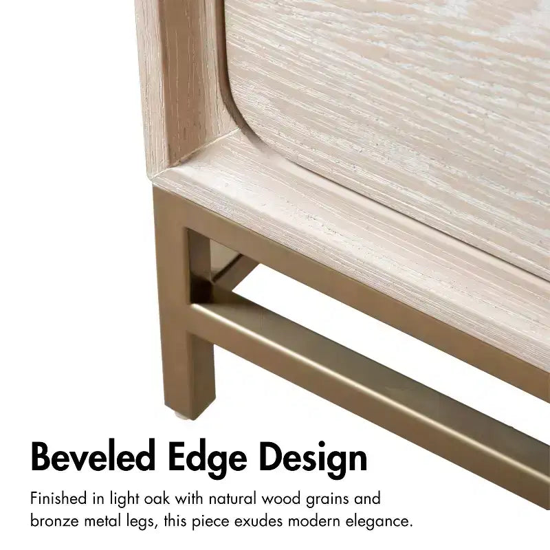 HOMES: Inside + Out Ensemble de chambre à coucher 3 pièces King Riverstone Mid-Century Modern avec 2 tables de chevet Noyer