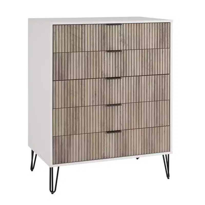 Ensemble de commode 5 tiroirs et table de nuit 2 tiroirs moderne Dumbo 2 pièces Manhattan Comfort