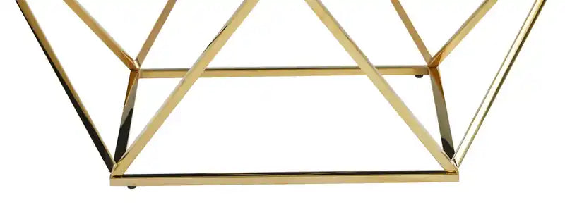 Table basse carrée moderne de 31,5 po – Plateau en marbre blanc avec base en métal chromé