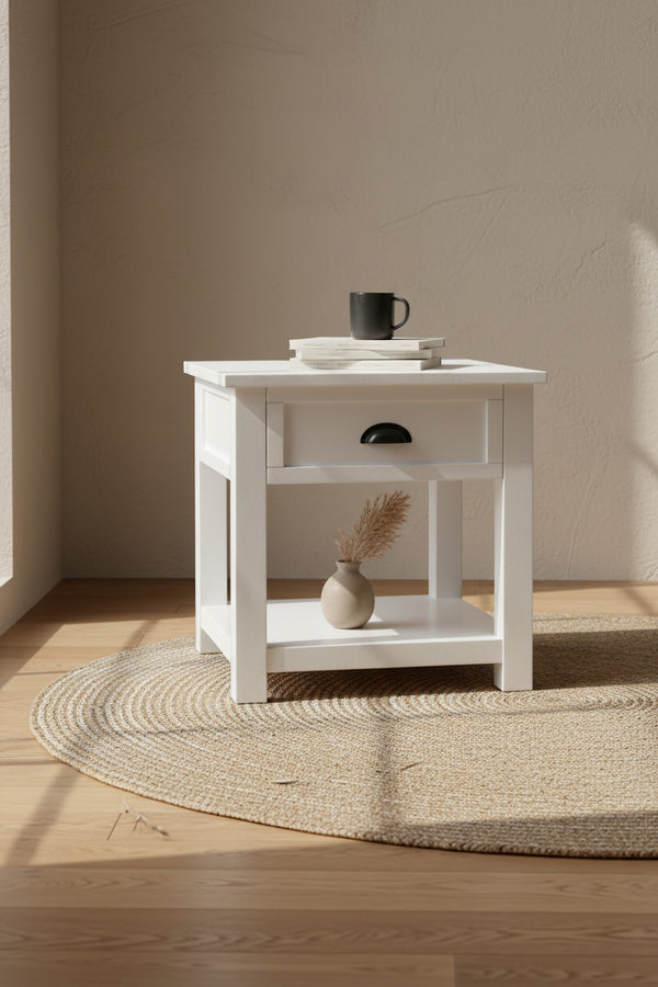 Centennial 24 Modern End Table with Storage and Shelf