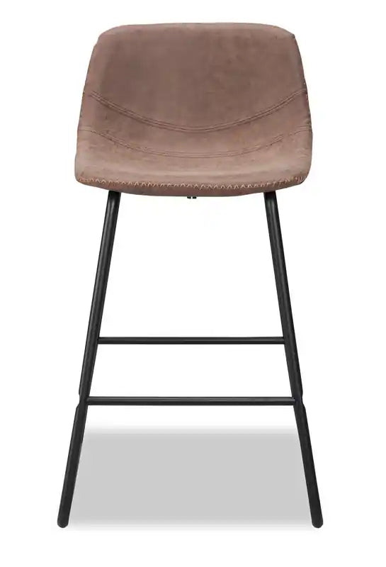 Tabouret de hauteur comptoir en tissu de cuir végétalien, 24H
