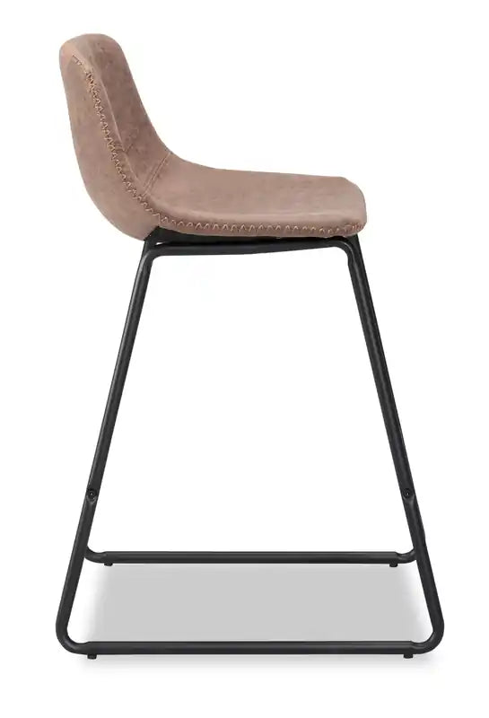 Tabouret de hauteur comptoir en tissu de cuir végétalien, 24H