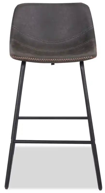 Tabouret de hauteur comptoir en tissu de cuir végétalien, 24H