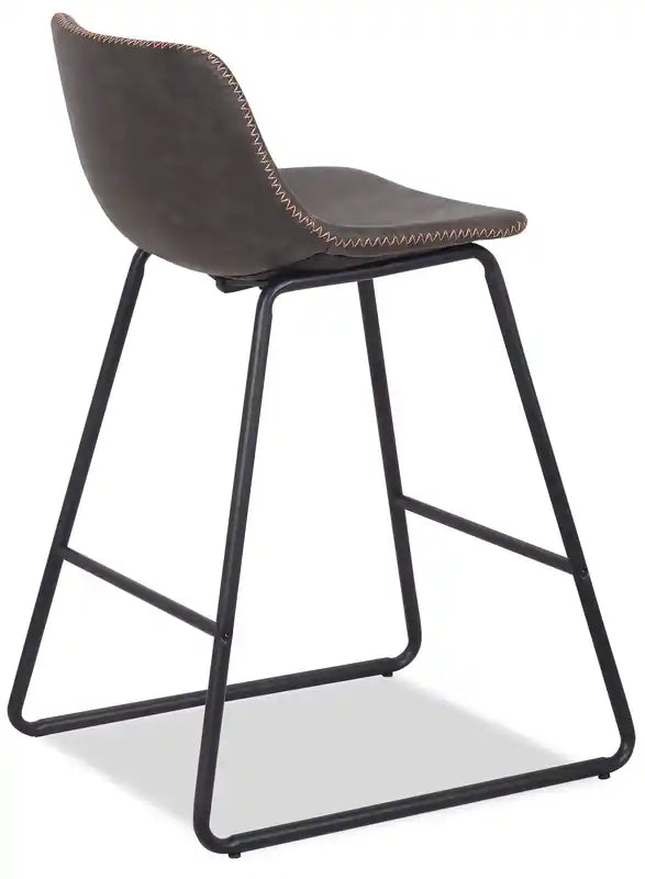 Tabouret de hauteur comptoir en tissu de cuir végétalien, 24H