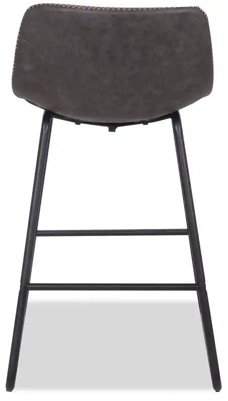 Tabouret de hauteur comptoir en tissu de cuir végétalien, 24H