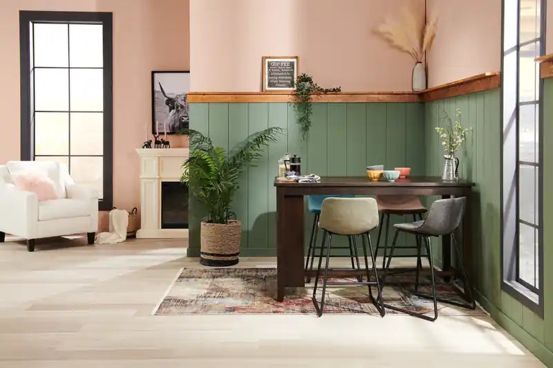 Tabouret de hauteur comptoir en tissu de cuir végétalien, 24H