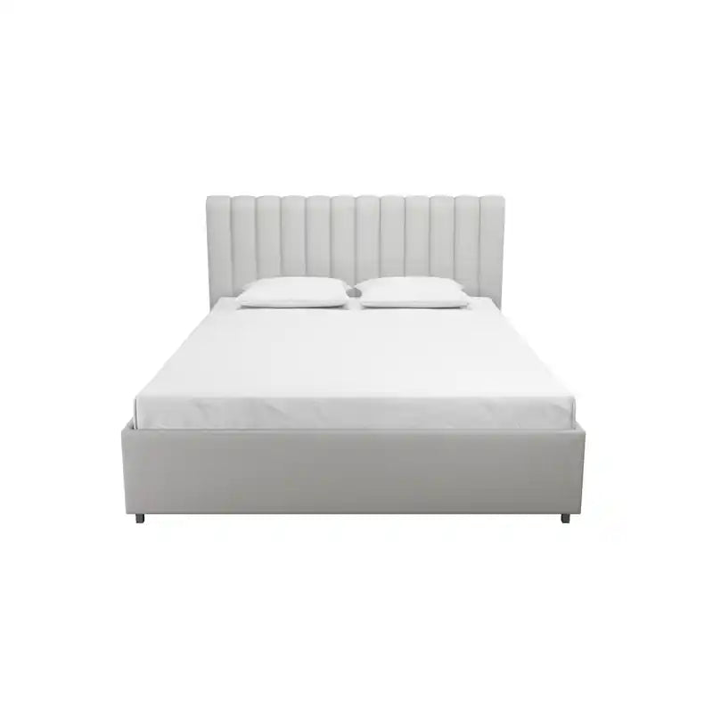 Lit Queen en tissu avec tiroirs de rangement