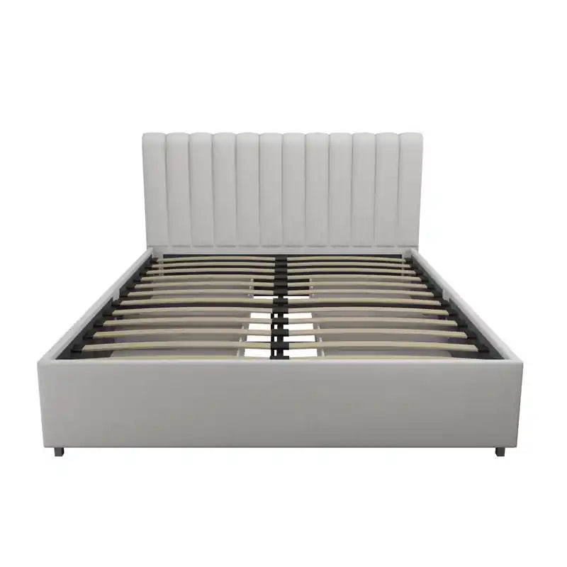 Lit Queen en tissu avec tiroirs de rangement