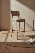 Jorissen Linen-Look Fabric Barstool