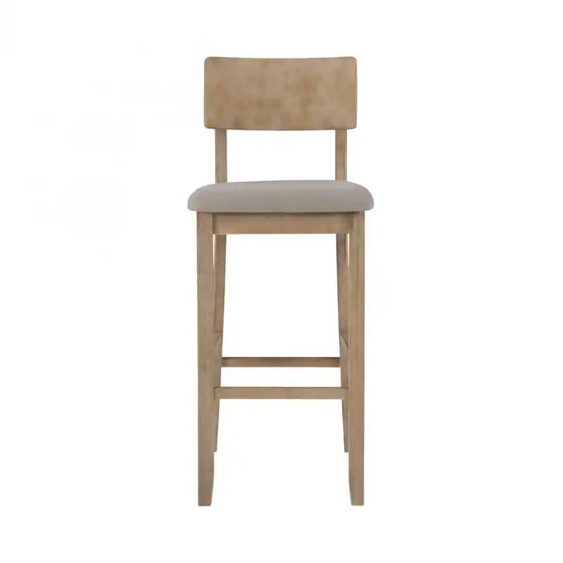 Tabouret de bar en tissu aspect lin
