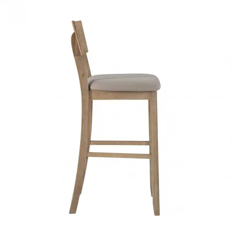 Tabouret de bar en tissu aspect lin