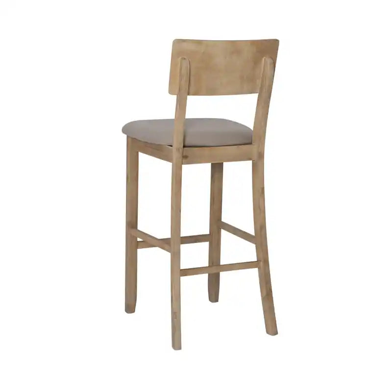 Tabouret de bar en tissu aspect lin