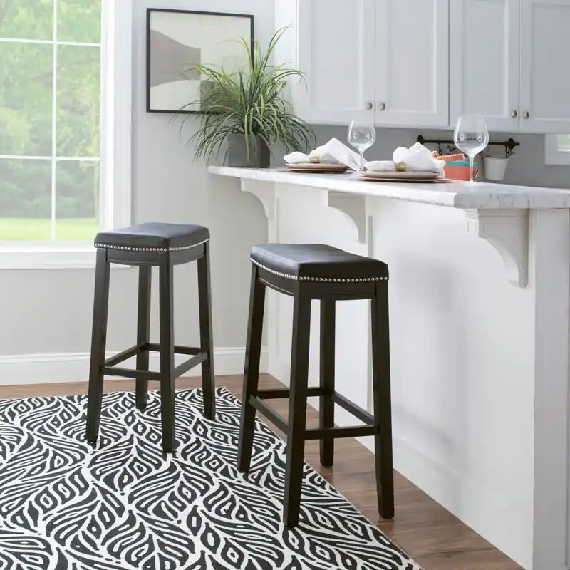 Tabouret de bar sans dossier en similicuir