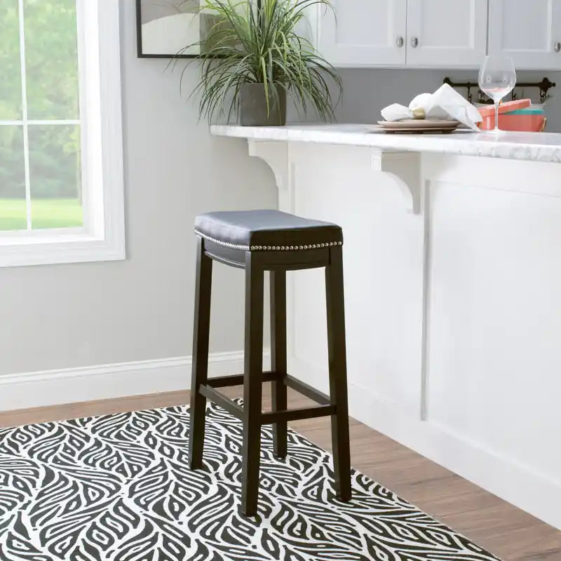 Tabouret de bar sans dossier en similicuir