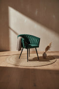 Hildy Accent Dining Arm Chair, Green Velvet (set of 2)