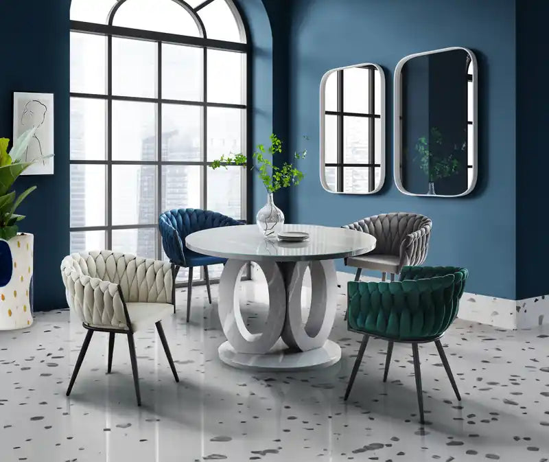 Chaise de salle à manger Accent, Velours vert