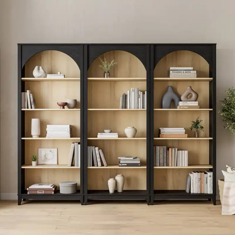 Bibliothèque - Chêne noir et naturel