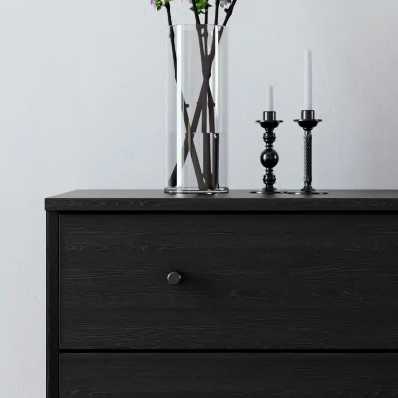 Table de chevet à 3 tiroirs - Chêne noir